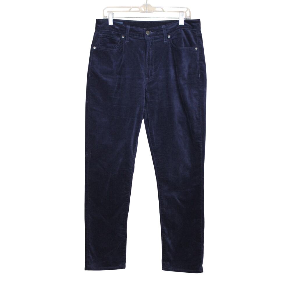 Gap Navy Blue Velvet High Rise Vintage Slim Straight Leg Pants Women 12R